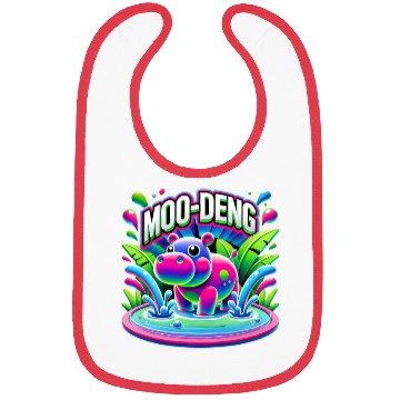 Discover Moo-Deng Hippo Bright Splashy Jungle Cartoon Bibs