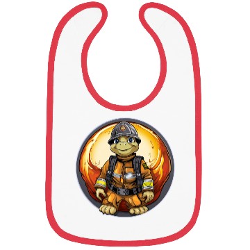 Discover Turtle firefighter / fireman turtle Bibs