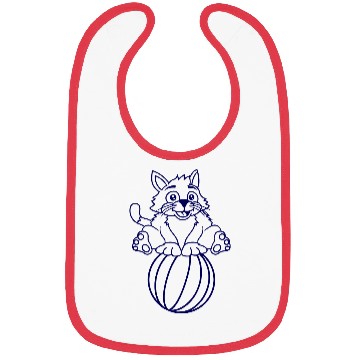 Discover Circus Cat Balancing On Beach Ball Game Fun Play Bibs
