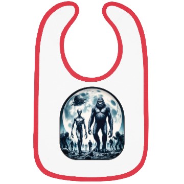 Discover Alien And Bigfoot Sasquatch Moon Bibs