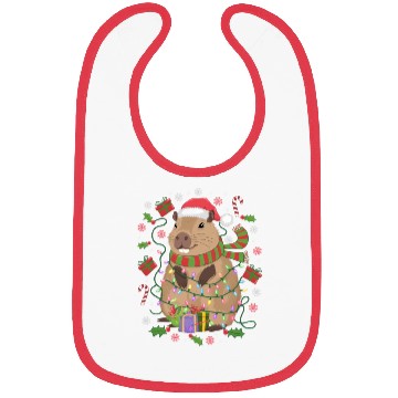 Discover Cute Christmas Capybara - Holiday Lights and Gifts Bibs
