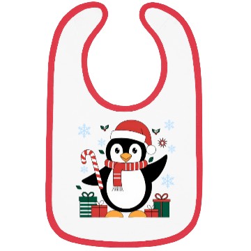 Discover Cute Christmas Penguin - Candy Cane and Gifts Bibs