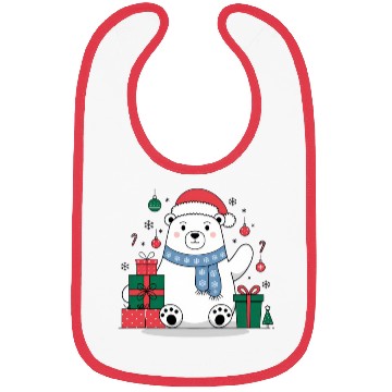 Discover Cute Christmas Polar Bear Bibs