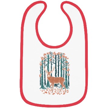 Discover Cottagecore Deer and Autumn Forest Scene Bibs
