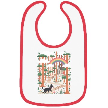 Discover Cottagecore Serene Forest Rainbow Path Bibs