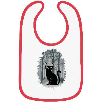 Discover Cottagecore Cat in enchanting Forest Bibs