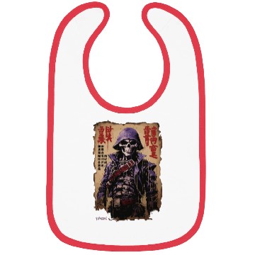 Discover Kanji Japan Skull Samurai Skeleton Poster Bibs