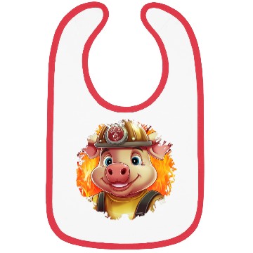 Discover Pig Firefighter Bibs