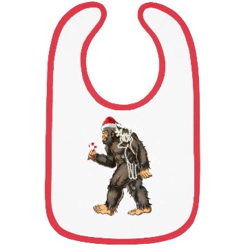 Discover Bigfoot Carrying Deer Lights Xmas Sasquatch Lover Bibs
