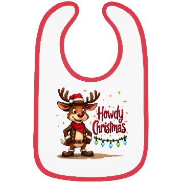 Discover Christmas Cowboy Reindeer Bibs
