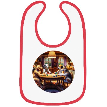 Discover Dogs Playing Kitchen Poker Bibs