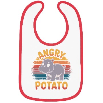 Discover Moo Deng Angry Potato Hippo Humor Design Bibs