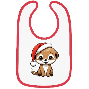 Discover meerkat with a santa hat Bibs