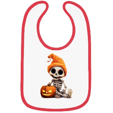 Discover Skeleton celebrating Halloween Bibs