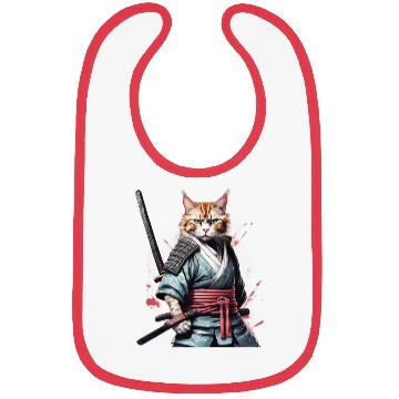 Discover Fearless Samurai Cat Bibs