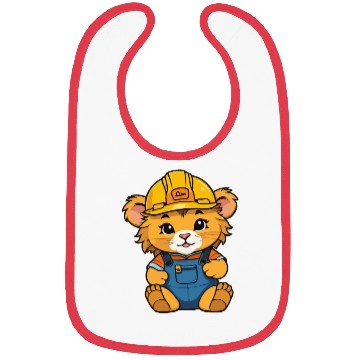 Discover baby lion as construction worker Bibs