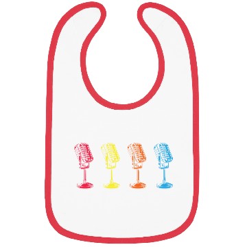 Discover Retro Microphone Pop Art Colorful Bibs