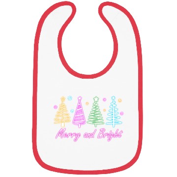 Discover Merry and Bright Tree Neon Christmas Bibs
