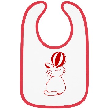 Discover Circus Cat Balancing On Beach Ball Game Fun Play Bibs