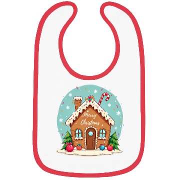 Discover Cute Gingerbread House Merry Christmas Design Bibs