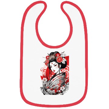 Discover Elegant Geisha with Floral Kimono Bibs