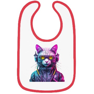 Discover Cyberpunk Cat Warrior Bibs