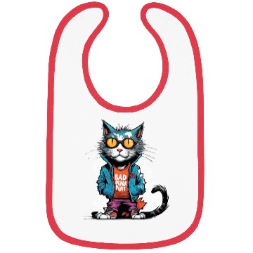 Discover Punk Bad Cat with Sunglasses Bibs