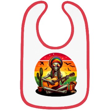 Discover Alien playing Guitar Hippie Bibs