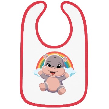 Discover Happy Hippo with Rainbow Smiles Bibs