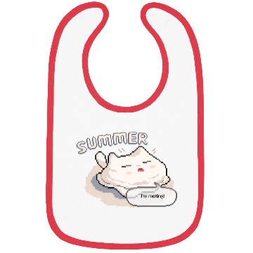 Discover Pixel Summer Melting Cat Bibs