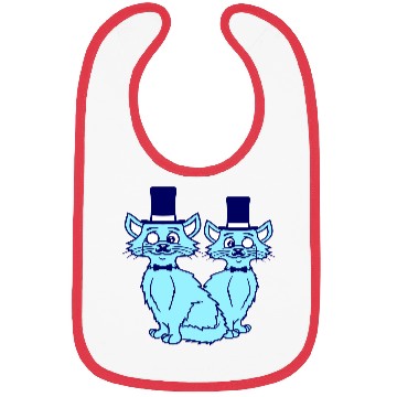 Discover 2 Sir Cats Mr. Top Hat Two Monocle Team Friends Bibs
