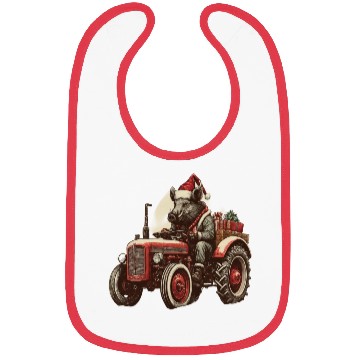 Discover Holiday Santa Pig Farmer Bibs