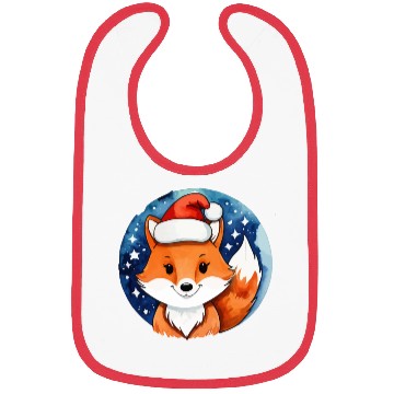Discover Fox Christmas Watercolor Bibs