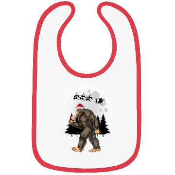 Discover Bigfoot Believe Christmas Tree Sasquatch Santa Bibs