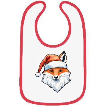 Discover Fox Christmas Watercolor Bibs