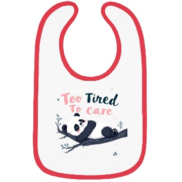 Discover Too Tired To Care Sleepy Panda Illustration Bibs
