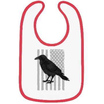Discover Crow Black US Flag Crows Lover Bibs