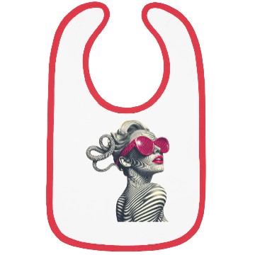Discover Medusa's Gaze: Optical Illusion Art Bibs