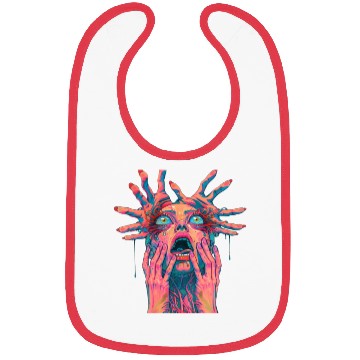 Discover Neon Nightmare: Psychedelic Horror Art Bibs