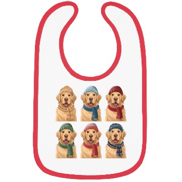 Discover Winter Cute Golden Retriever Bibs