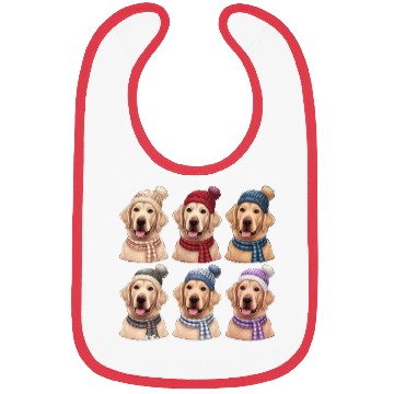 Discover Winter Cute Golden Retriever Christmas Bibs