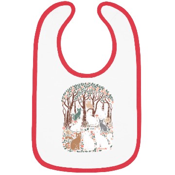 Discover Cottagecore Cats in enchanting Forest Bibs