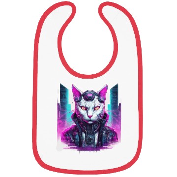 Discover Cyberpunk Feline Warrior Bibs