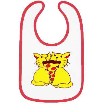 Discover 2 Cats Food Salami Pizza Fast Food Fun Hunger Team Bibs