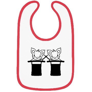 Discover 2 Magical Enchanted Top Hat Wizard Cats Friends Bibs