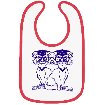 Discover 2 Cats College Degree School-Leaving Certificate Bibs