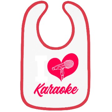 Discover I Love Karaoke Microphone Heart Bibs