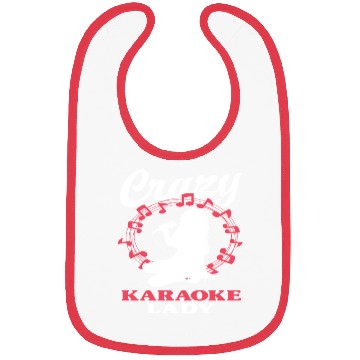 Discover Crazy Karaoke Lady Fun Music Lovers Bibs