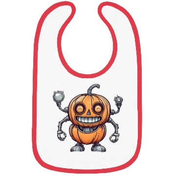 Discover Halloween Pumpkin Robot Bibs