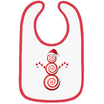 Discover Funny Christmas Bibs Peppermint Candy Snowman